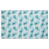 Aqua Jellyfish Aquarellmuster Stoff (Fat Quarter (45,7 x 55,9 cm))