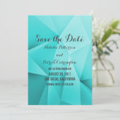 Aqua Jewel Tones Save the Date einladen Einladung (Stehend Vorderseite)