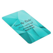 Aqua Jewel Tones Save the Date Flexi Magnet (Rechte Seite)