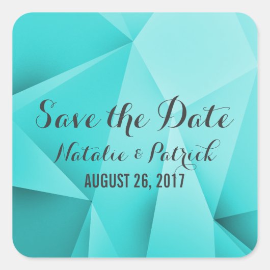 Aqua Jewel Tones Save the Date Stickers (Vorderseite)