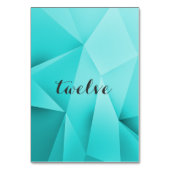 Aqua Jewel Tones Tischnummer Card (Rückseite)