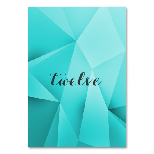 Aqua Jewel Tones Tischnummer Card (Vorderseite)