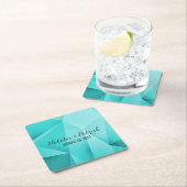 Aqua Jewel Tones Wedding Paper Untersetzer (Vor Ort)