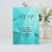 Aqua Jewel Tones Wedding RSVP Card (Stehend Vorderseite)