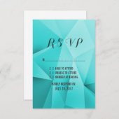 Aqua Jewel Tones Wedding RSVP Card (Vorne/Hinten)