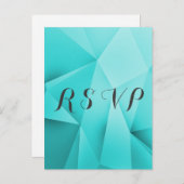 Aqua Jewel Tones Wedding RSVP Postcard Einladungspostkarte (Vorne/Hinten)