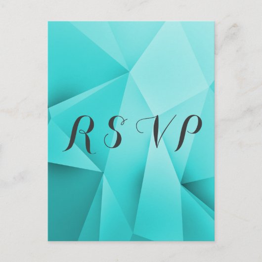 Aqua Jewel Tones Wedding RSVP Postcard Einladungspostkarte (Vorderseite)