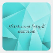 Aqua Jewel Tones Wedding Stickers (Vorderseite)