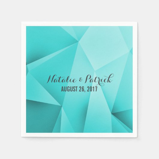 Aqua Jewel Tones Wedpaper Napkins Serviette (Vorderseite)