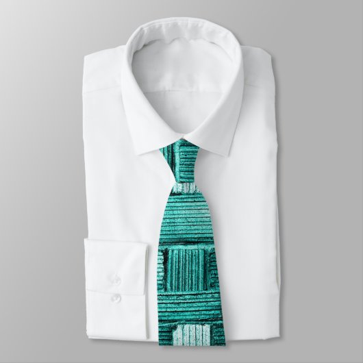 Aqua Kariert Bold Design Krawatte (Gebunden)