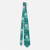 Aqua Kariert Bold Design Krawatte (Rückseite)