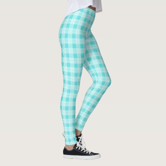 Aqua Kariert Leggings (Rechts)