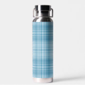 Aqua Kariert Pattern Trinkflasche (Rückseite)