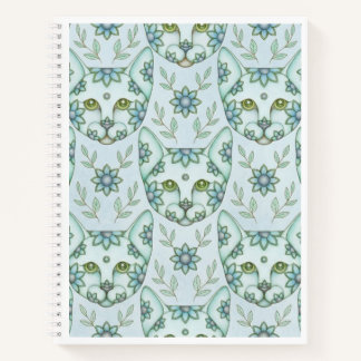 AQUA-KATZEN MIT BLUMEN-SKIZZENBUCH Spiralblock Notizblock