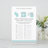 Aqua Kitchen Brautparty Game PRINTIERT (Stehend Vorderseite)