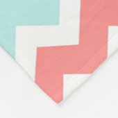 Aqua-korallenrote graue Zickzack Fleecedecke (Ecke)