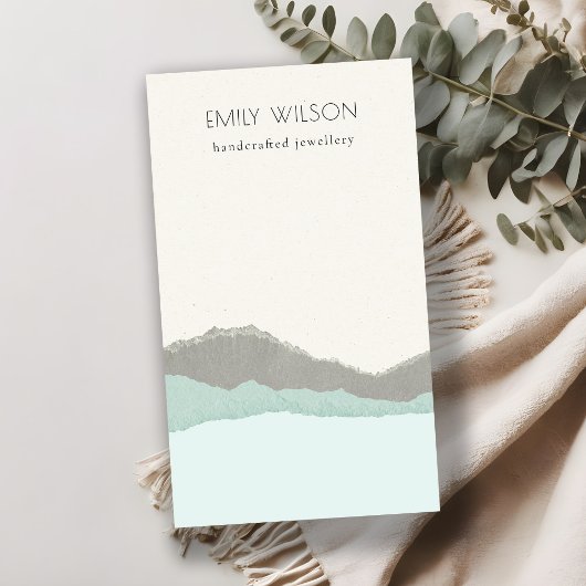 Aqua Kraft Mountain Wave Blank Juwelier Display Visitenkarte