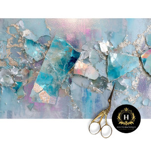 Aqua-Kristall-Drachenschuppen-Decoupage-Papier Seidenpapier