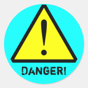 Aqua-kundengerechter Warnsymbol-Aufkleber Runder Aufkleber