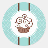 Aqua Lace Cupcake Stickers (Vorderseite)