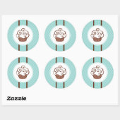 Aqua Lace Cupcake Stickers (Blatt)