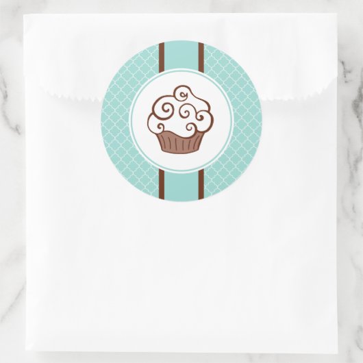Aqua Lace Cupcake Stickers (Tasche)