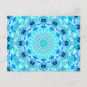 Aqua Lace, delikat, Abstrakt Mandala Postkarte