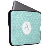 Aqua Lace Monogram Laptop Sleeve (Vorne Rechts)