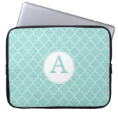 Aqua Lace Monogram Laptop Sleeve (Vorderseite)