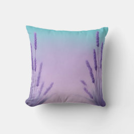 Aqua-Lavendel-Gefälle mit Lavendel-Blume Kissen