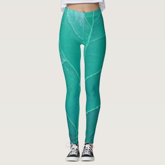 Aqua Leaf Leggings (Vorderseite)