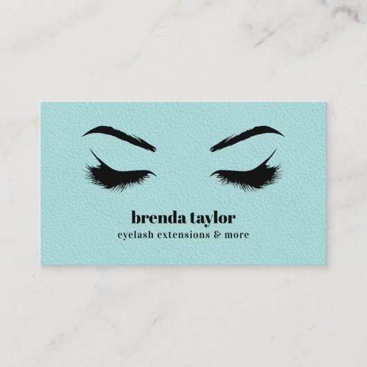 AQUA LEATHER chic Eyelash Browbar beruflich Visitenkarte (Vorderseite)