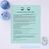 AQUA Leder EYELASH EXTENSION CONSENT FORMULAR Flyer (Einzeln)