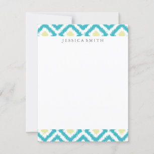 Aqua Lemon Diamonds Ikat Pattern