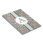 Aqua Leopard Monogram Journal Notebook Geschenk Notizblock (Rechte Seite)
