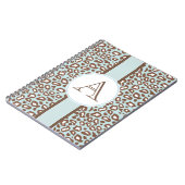 Aqua Leopard Monogram Journal Notebook Geschenk Notizblock (Linke Seite)