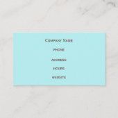 Aqua Leopard Muster Business Card Visitenkarte (Rückseite)