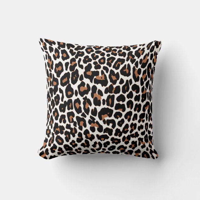 Aqua-Leopard-Weiß Kissen (Vorderseite)