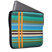 Aqua Life Stripes Neopren Laptop Schlauch 15" Laptopschutzhülle (Vorne Rechts)