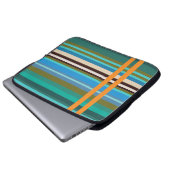 Aqua Life Stripes Neopren Laptop Schlauch 15" Laptopschutzhülle (Vorne Knopf)