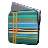 Aqua Life Stripes Neopren Laptop Schlauch 15" Laptopschutzhülle (Vorderseite Links)
