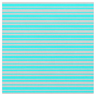 Aqua & Light Gray Lined Pattern Stoff