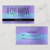 Aqua Lila Abstrakt Beauty Salon Terminkarte (Vorne/Hinten)