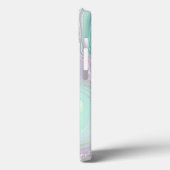 Aqua Lila Crystal Marble Iridescent Agate Case-Mate iPhone Hülle (Rückseite / Links)