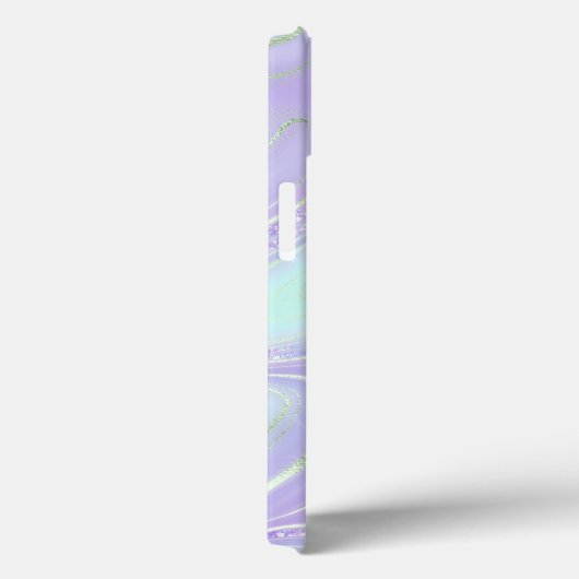 Aqua Lila Crystal Marble Iridescent Agate Case-Mate iPhone Hülle (Rückseite / Rechts)