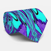 Aqua-lila Fraktal-Kunst-Krawatte Krawatte (Gerollt)