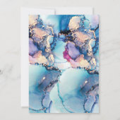 Aqua Lila Gold Geburtstagsparty Einladung (Rückseite)