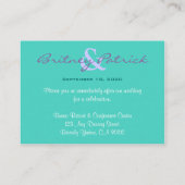 Aqua Lila Insert Empfang & Accommodation Cards (Rückseite)