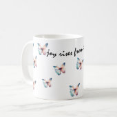 Aqua Lila Joy erhebt sich vom Soul Butterfly Kaffeetasse (Vorderseite Links)