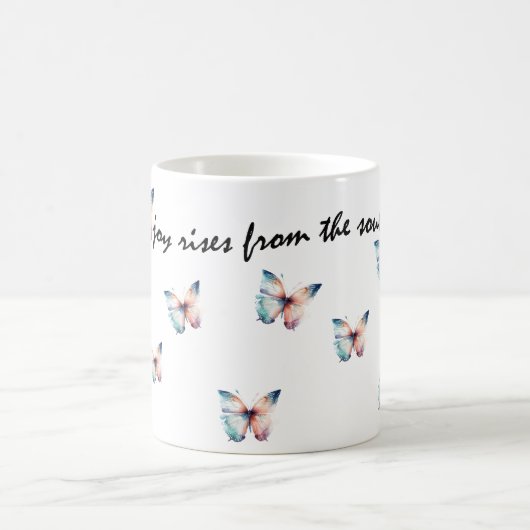 Aqua Lila Joy erhebt sich vom Soul Butterfly Kaffeetasse (Mittel)